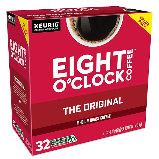 Eight O'Clock Coffee The Original, Keurig Single Serve K-Cup Pods, Medium Roast, 32 Count (Pack of 3)