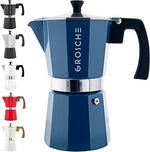 Load image into Gallery viewer, GROSCHE Milano Stovetop Espresso Maker Moka Pot 9 Espresso Cup, 15.2 oz, Blue. Stove top Coffee Maker Moka Italian Espresso greca Coffee Maker Brewer Percolator
