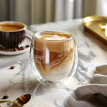 Load image into Gallery viewer, 8 Ounces Set of 4 Double Walled Glass Coffee Mugs Insulated Layer Coffee Cups Borosilicate Glass Espresso Double Insulated Clear Glass Coffee Mug for Hot Beverages