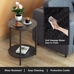 Load image into Gallery viewer, Round Side Table, 2-Tier Circle End Tables with Storage Wood Rustic 15.75" Small End Tables Farmhouse Side Table for Living Room Bedroom Balcony Small Spaces - Grey