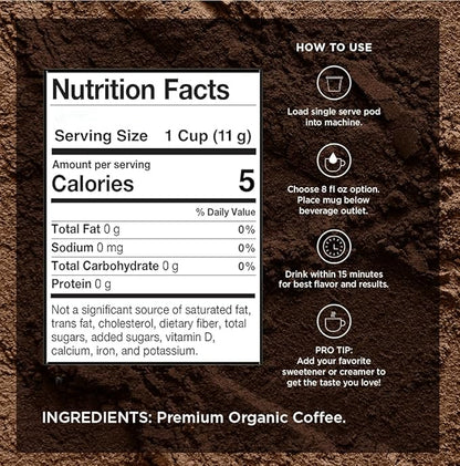 VitaCup Perfect Low Acid Coffee Pods, USDA Organic & Fair Trade, Mycotoxin Free, Dark Roast Guatemala Single Origin, Clean & Pure Recyclable Single Serve Pod compatible w/Keurig K-Cup Brewers,64 CT