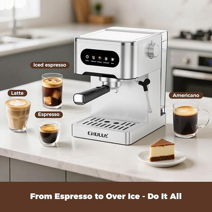 CHULUX Touchscreen Espresso Machine with Steam Wand, Cold Brew Espresso Coffee Maker for Cappucino, Americano