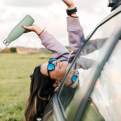 HASLE OUTFITTERS 17oz Stainless Steel Water Bottles, Vacuum Insulated Water Bottles Double Walled Reusable Metal Sports Water Bottles Keep Drinks Hot and Cold, Light Green, 1Pack