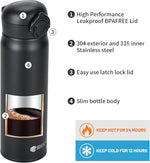 Load image into Gallery viewer, 17 oz / 500 ml Insulated Water Bottle, Stainless Steel Thermo Coffee Travel Mug, Thermal Cup with Snap Flip Lid, BPA Free for Hot and Cold Drinking, Black