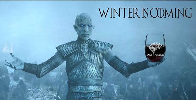 "Wine is Coming" Stemless Wine Glass - Perfect Christmas Gift for The Game of Thrones Fan