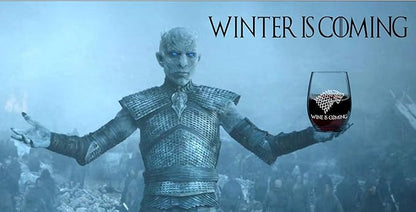 "Wine is Coming" Stemless Wine Glass - Perfect Christmas Gift for The Game of Thrones Fan