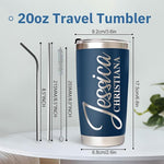 Load image into Gallery viewer, Made in USA - Personalized Tumbler with Engraved Name - Custom Coffee Mug Cup 20 Oz with Lid - Customized Employee Appreciation Gifts - Personalized Gifts for Men Women - Customized By Enterprise