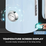 Load image into Gallery viewer, SUSTEAS Electric Kettle - 57oz Hot Tea Kettle Water Boiler with Thermometer, 1500W Fast Heating Stainless Steel Tea Pot, Cordless with LED Indicator, Auto Shut-Off &amp; Boil Dry Protection, Blue