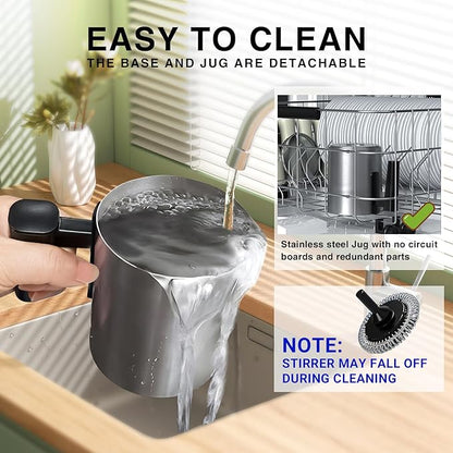 4-in-1 Electric Milk Frother and Steamer, 400ml(13.5oz) Stainless Steel Pitcher with Auto Shut-Off, Hot & Cold Foam Maker and Milk Warmer for Lattes, Cappuccinos, Macchiato, Dishwasher Safe