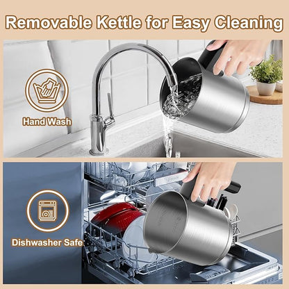 Milk Frother, 6-in-1 Electric Milk Frother and Steamer, 16.9oz/500ml Automatic Warm and Cold Foam Maker and Milk Warmer for Latte,Coffee,Cappuccinos,Macchiato(Stainless Steel)