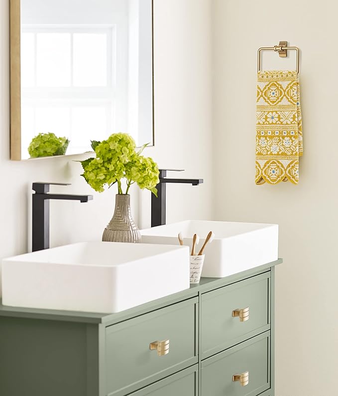 Amerock Champagne Bronze Towel Ring - 5-1/4 in Length - Hand Towel Holder for Bathroom or Kitchen