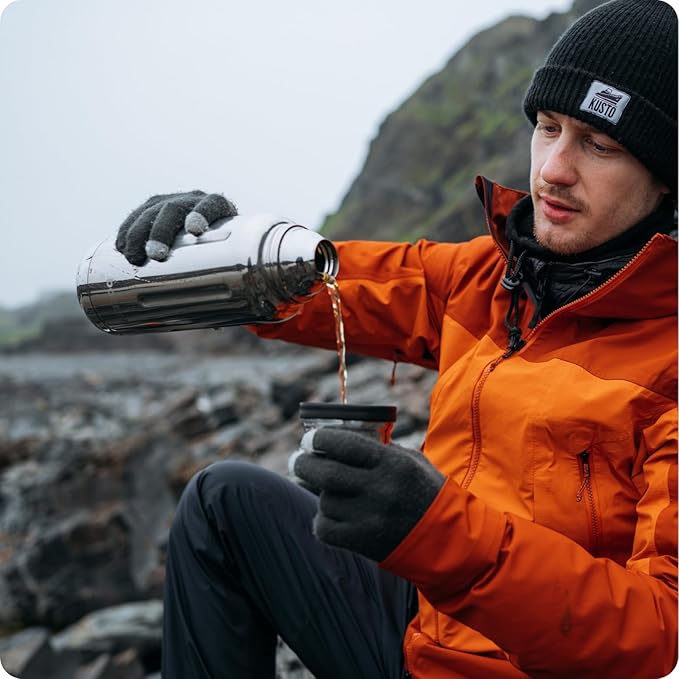 Bobber - 34 oz Vacuum Insulated Stainless Steel Water Bottle with Cup Lid - Dishwasher Safe - Keeps Drinks Hot for 48 Hours and Cold for 72 Hours - Triple Walled Thermo Flask (Glossy)