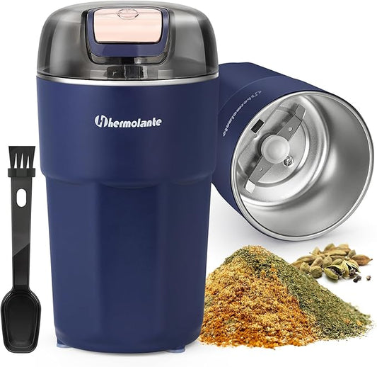 Herb Spice Grinder, One-key Electric Grinder with 304 Stainless Steel Blades and Cleaning Brush, Electric Grinders for Herb, Spices, Coffee, Nuts, Seeds,etc.