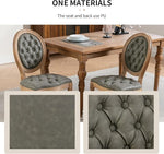 Load image into Gallery viewer, Vintage French Country Dining Chairs Set of 4, PU Leather Dining Chairs with Solid Wood Legs, 4 Dining Chair Set, Sillas para Comedor, Kitchen &amp; Dining Room Chair (Olive Green, PU, 4Pcs)