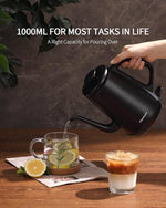 Load image into Gallery viewer, DmofwHi Gooseneck Electric Kettle(1.0L),1000W Electric Tea Kettle of 304 Stainless Steel,Auto Shut off,Water Kettle for Coffee and Tea -Matte Black