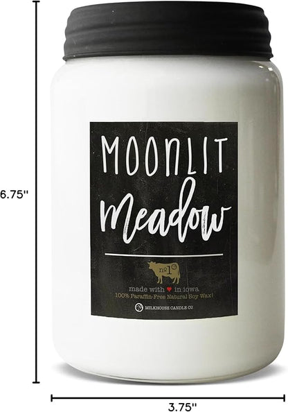 Milkhouse Candle Company, Moonlit Meadow, Farmhouse Collection, Scented Soy Candle, Mason Jar Candle, 26 Ounce