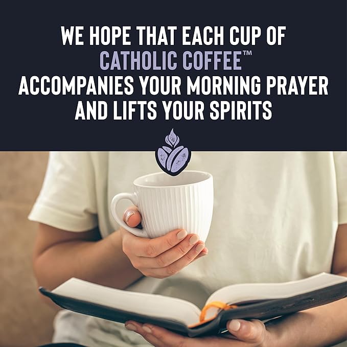 Catholic Coffee St. Dymphna | Half Decaf Medium Roast Ground Coffee – Nutty & Citrus Notes | 12oz Bag – Catholic Gift Offering Peace and Balance