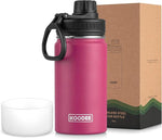 Load image into Gallery viewer, Koodee Small 12 oz Stainless Steel Vacuum Insulated Wide Mouth Water Flask with Leakproof Spout Lid, Reusable BPA Free Bottle (Rose Red)