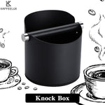 Load image into Gallery viewer, Italian Espresso Knock Box, Stainless Steel, with Detachable Tapping Rod and Anti Slip Rubber Base (Black, 800ml)