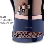 Load image into Gallery viewer, Korkmaz Hanedan A843-05 Stainless Steel Samovar, Upper Pot 1.3 L (43.9 Oz), Bottom Pot 3.5 L (118.3 Oz) Electric Turkish Tea Maker Set, Double Pots Tea Machine, Rosegold, 110 V US Plug, 5.1- Quart