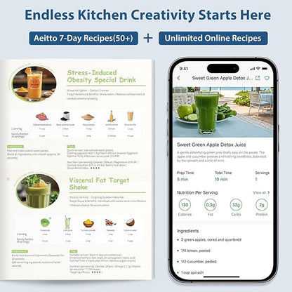 Aeitto Blenders for Kitchen with 68Oz. Jar, 1800W Max Power Smoothie Blender, 3 Preset Programs & 7 Speeds, Professional Countertop Blender for Smoothies, Ice Crush, Frozen Drinks, Silver