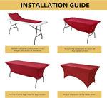 Load image into Gallery viewer, 10-Pack 6ft Spandex Table Covers for Rectangle Standard Folding Tables - Wrinkle Resistant Stretch Tablecloths - Ultimate Fitted Table Protector for Parties, Banquet, Wedding