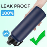 Load image into Gallery viewer, DOMICARE 40 oz Insulated Water Bottle, Vacuum Insulated Stainless Steel Sports Water Bottle with Straw Lid &amp; Spout Lid, Leakproof, Reusable - Travel, Camping, Bike, Navy Blue