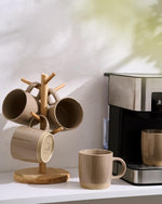 Load image into Gallery viewer, famiware Coffee Mugs for 4, 12 oz Mug Set, Dringking Cup with Handle for Coffee, Tea, Cocoa, Milk, Milkyway serise, White+Cinnamon Brown