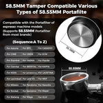 Load image into Gallery viewer, IKAPE Coffee Products, 58MM Espresso Tamper, Premium Barista Coffee Calibrated Tamper with Spring Loaded, 100% Stainless Steel Tamper Compatible with All 58MM Bottomless Portafilter (Black)