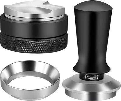 51mm Espresso Accessories Kit, Espresso Distribution Tool, Spring Loaded Calibrated Tamper and Dosing Funnel Set, Coffee Distributor Leveler Fits 51 mm Espresso Machines and Portafilters