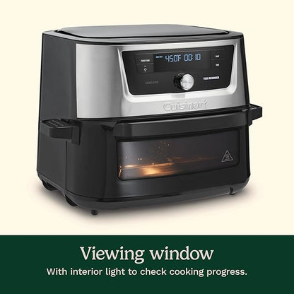 Cuisinart Air Fryer, 9-Quart Basket Stainless Steel Fryer Oven with 6 Presets to Roast, Bake, Broil, Air Fry, Dehydrate and Keep Warm, Dishwasher-Safe Parts, Quick & Easy Meals, AIRX-221, Black