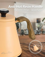 Load image into Gallery viewer, Harriet Gooseneck Kettle with Thermometer for Pour Over Coffee and Tea, 37 fl oz, Stainless Steel, Durable 3-Layer Base, Ideal Spout for Precision Pouring, Compatible with all Stove Tops, Peach