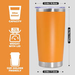 Load image into Gallery viewer, 20oz Tumbler Bulk Stainless Steel Tumbler Cup with Lid Vacuum Insulated Double Wall Travel Mug, Durable Powder Coated Travel Coffee Tumbler Mug for Hot &amp; Cold Drinks, Orange,8 Pack