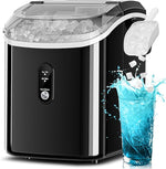 Load image into Gallery viewer, Nugget Ice Makers Countertop - Soft Chewable Pellet Ice, 35Lbs/24Hrs, Easy Operation, Pebble Ice Maker Machine with Self-Cleaning, Pellet Ice Machine with Ice Basket &amp; Scoop for Home/Bar/Party, Black
