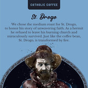 Catholic Coffee St. Drogo | Ethiopian Medium Roast Ground Coffee – Dark Chocolate & Berry Notes | 12oz Bag – Catholic Gift for Coffee Lovers