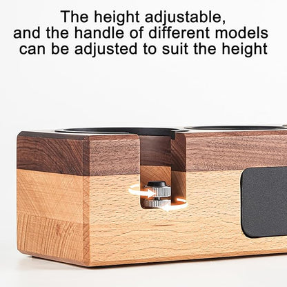 Espresso Tamping Station 58mm 54mm 51mm, Wood Portailter Holder Espresso Coffee Equipment, Espresso Machine Accessories, Barista Tools, Adjustable(Accessories not included)