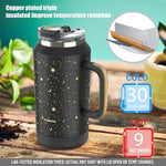 Load image into Gallery viewer, Hydraful 64 oz Tumbler with Handle and Straw - 100% Leak-Proof - Insulated Cup Reusable Stainless Steel Large Water Bottle Travel Mug for Gym, Hiking, and Camping - Gifts for Women Men Him Her