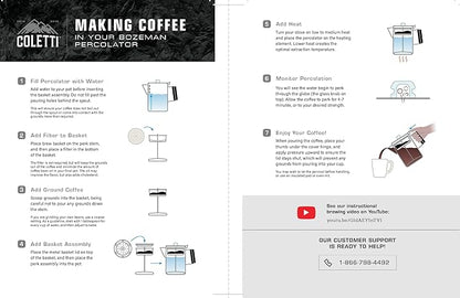 COLETTI Percolator Coffee Filters — Disc Coffee Filters For Percolators – For Bozeman, Butte, & Scoutmaster Camping Coffee Makers – Perfectly Tasteless, Mesh Filter [100 pack, Paper, 3.75”]