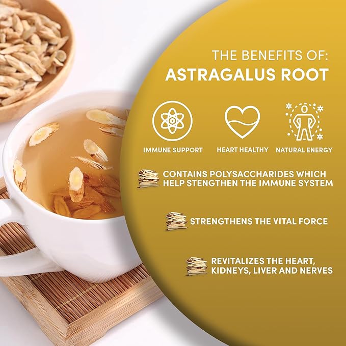 Worldwide Botanicals Organic Astragalus Root – 8 Oz – 100% Astragalus membranaceus - Cut & Sift – Huang Qi Used in Traditional Chinese Medicine to Strengthen and Protect