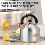 Load image into Gallery viewer, SUSTEAS Tea Kettle - 3.17QT Whistling Kettle with Ergonomic Handle - Premium Stainless Steel Tea Pots for Stove Top, Chic Vintage Teapot with Composite Base, Work for All Stovetops (Silver)