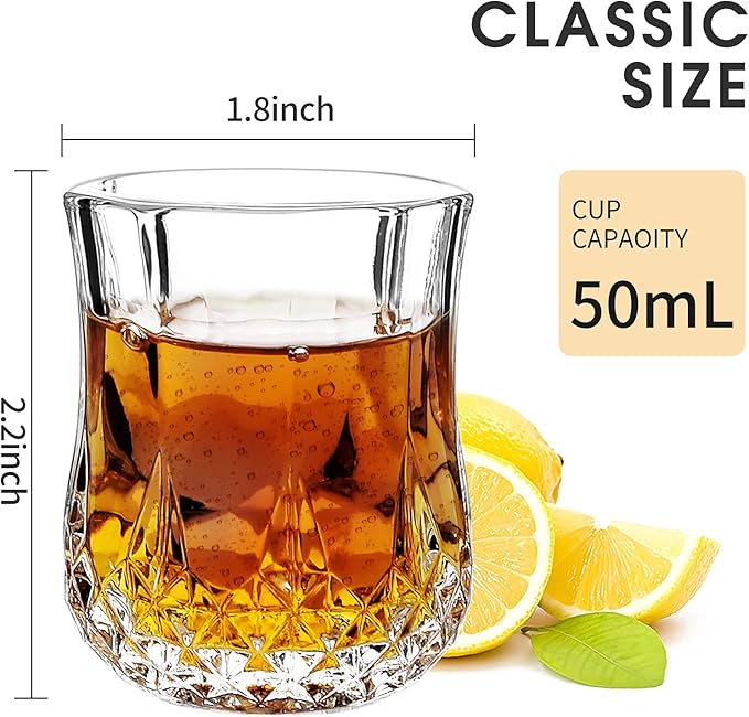 1.7 OZ Crystal Shot Glasses Set, Heavy Base Cordial Glasses | Tequila Glasses (32)