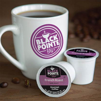 Black Pointe Bay Coffee French Roast, Dark Roast, 80 Count, Single Serve Coffee Pods for Keurig K-Cup Brewers