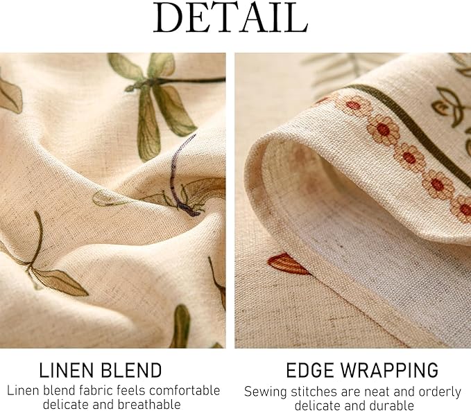 Designer Floral Linen Long Tablecloth Rectangle,French Off White Elegant Table Cloth,Washable Home Decor Tablecloths for Dining Thanksgiving Kitchen Christmas Party,63"*102"-Grace B