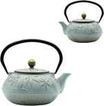 Load image into Gallery viewer, Cast Iron Teapot Tea Kettle with Stainless Steel Infuser for Stovetop Safe Coated with Enameled Interior Japanese Tetsubin with Maple Leaves Pattern(30.4oz/900ml) (Color-5)