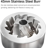 HiBREW G4B Manual Coffee Grinder with External Adjustable Dial - Aluminum Conical Burr Mill, Numerical Settings & Travel Case, Coarse to Fine Grind for Espresso Pour Over Moka Pots. 22g Capacity