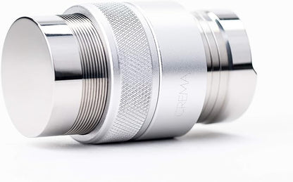 Crema Coffee Products 39.25mm Hand Tamper & Coffee Distributor | Compatible with Flair Classic, Signature,and Neo | Double-Sided, Adjustable Depth Tool | Made with Durable 304 Stainless Steel | Silver