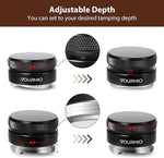 Load image into Gallery viewer, 53mm Coffee Distributor - Adjustable Depth Stainless Steel Base Espresso Distribution Tool, Compatible with Breville 54mm Portafilter, Professional Barista Espresso Accessories