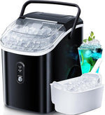Load image into Gallery viewer, Antarctic Star Nugget Ice Makers Countertop with Self-Cleaning, 35lbs/24Hrs, Portable Crushed Ice Machine with Handle/Basket/Scoop for Home, Kitchen, Office, Camping(Black)