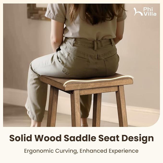 PHI VILLA Dining Table Set for 4, Counter Height Dining Table with 2 Chairs and 1 Bench, Solid Wood Table Sets for Farmhouse, Rustic Kitchen and Dining Room Table Set with Chairs, Rustic Caramel