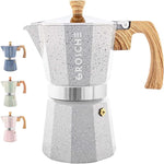 Load image into Gallery viewer, GROSCHE Milano Moka pot, Stovetop Espresso maker, Greca Coffee Maker, Stovetop coffee maker and espresso maker percolator (Grey, 6 cup)